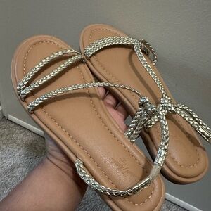 Universal Thread Gold Tan Braided Sandals